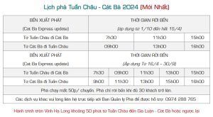 Phà Tuần Châu Cát Bà (Gia Luận): Giá vé, lịch trình vượt vịnh Hạ Long
